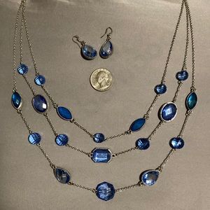 3 strand necklace and earrings
